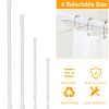 Tension Curtain Rod Spring Load Adjustable Curtain Pole Heavy-Duty Steel 4 Sizes for Bathroom Wardrobe Kitchen Balcony