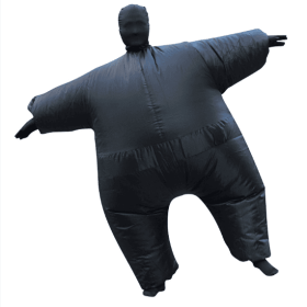 Inflatable Masquerade Costume Full Body Suit Air Blow Up Costumes Jumpsuit Suit (Color: Black)