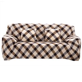 Sofa Cover Printed Stretch Sofa Furniture Cover Soft Sofa Slipcover Polyester Furniture Protector Cover (Option: Chequer_3S)