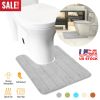 U Shaped Bathroom Rugs Contour Non-slip Toilet Mat Absorbent Cozy Velvet Floor Mat 23.62 x 19.69in
