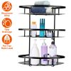 3 Tier Wall-mounted Corner Shower Caddy Shelf Rack Shower Shampoo Soap Cosmetic Basket Organizer