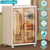 Small Wardrobe Closet Kids Wardrobe Clear Wardrobe Closet for Hanging Clothes Stackable Storage Cabinet with Magnetic Design for Living Room Bedroom D