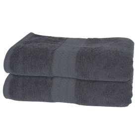 2Pcs Bath Towels 31.5X55.1 Inch Cotton Towel Set 700 GSM Bath Sheet Quick-Dry Head Wrap (Option: Grey)