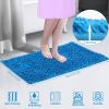 Antiskid Bathroom Mat Water Absorbent Toilet Carpet Machine Washable Chenille Cushion Rugs 23.23x15.75inches for Home Decoration