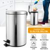 Stainless Steel Step Trash Can Round Pedal Garbage Bin For Home Dorm Kitchen Office