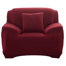 Sofa Cover Printed Stretch Sofa Furniture Cover Soft Sofa Slipcover Polyester Furniture Protector Cover (Option: RedWine_1S)