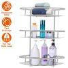 3 Tier Wall-mounted Corner Shower Caddy Shelf Rack Shower Shampoo Soap Cosmetic Basket Organizer