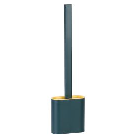 Toilet Brush And Holder TPR Bristles Toilet Bowl Cleaner Brush w/ Bendable Head Non-Slip Long Handle Wall Mounted Toilet Cleaner For Bathroom Deep-Cle (Option: Green)