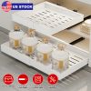 Expandable Pull out Cabinet Organizer Slide out Drawers Roll out Sliding Storage Self Carbon Steel with 12.2-20.5in Extendable Width 17lbs Max Load