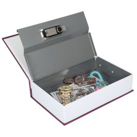 Portable Book Safe with 3-Digit Combination Lock Diversion Safe Money Jewelry Storage Box (Option: Red_S)