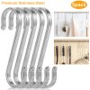 5 Pcs Flat S Stainless Steel Hooks Heavy Duty Hook Hangers for Kitchen Bathroom Closet Store